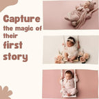 DICHA Handmade Macrame Newborn Photography Props with 2 Backdrop Clips-Baby Swing Photo Shoot Accessory–Wooden Newborn Photoshoot Props-NOT Toy-Cream Rope with White Wood 0-1 M - Image 5