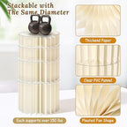 8Pack Buffet Risers Display Stands Foldable Food Risers for Buffet Table Tall Cake Cupcake Stands Cardboard Cylinder Stand Dessert Table Display Set for Catering Jewelry Wedding Party Decor (White) - Image 3
