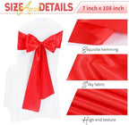 60 PCS Red Satin Chair Sashes, 7 x 108 Inch - Image 3