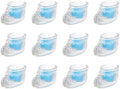 Mega Candles 12 pcs Scented Baby Powder Blue Glass Baby Bootie Container Candles, Palm Wax Candle, Baby Shower Gifts, Decorative Accent, Home Décor, Memory Keepsake, Party Favors, Relaxations by MEGA+CANDLES