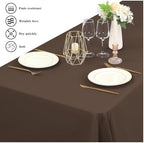 YMHPRIDE 6 Pack Brown Tablecloth 60 x102 inch Polyester Table Cloth for 6 Foot Rectangle Tables, Stain and Wrinkle Resistant Washable Fabric Polyester Table Covers for Wedding Party Banquet - Image 4