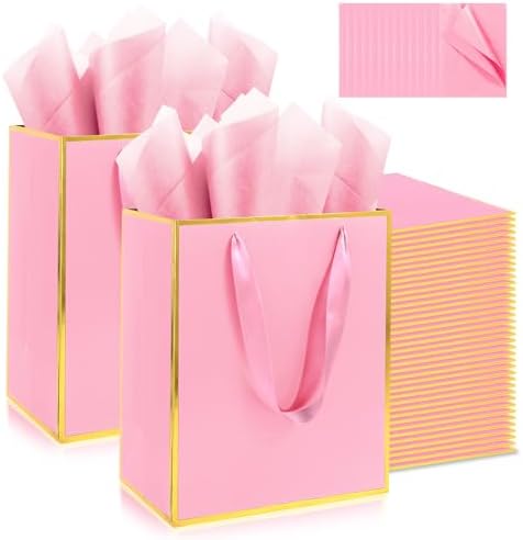 Addblu 100 Pack Bulk Luxury Gift Bags with Handles & 100 Tissue Papers by Unknown