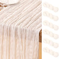 DeZerlor Ivory White Cheesecloth Table Runners 6 Pack Summer Boho Runners by DeZerlor