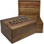 Gifts for Mom Birthday Unique - Wooden Keepsake Box with Names, Personalized Mothers Day Gifts from Son Acacia Wood Storage for Memories, Grandma Keepsake Box, Gift for Mom Bday, 11.5x8.5x5.5 in by TopObsession