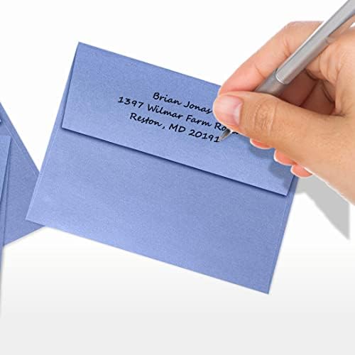 LUXPaper A2 Invitation Envelopes (4 3/8 x 5 3/4) - Vista Blue Metallic (250 Qty.) - Image 6