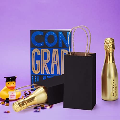 BagDream Mini Gift Bags with Handles 3.5x2.4x6.7 Inch Black 100 Bulk Pack - Image 4