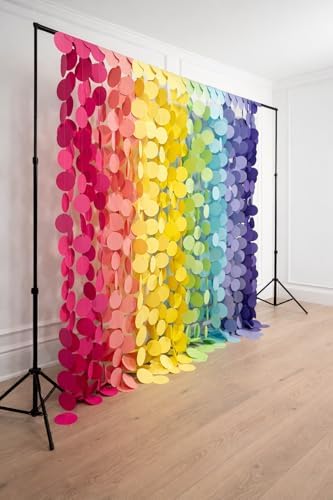 Ultimate Big Circle Dots Party Garland Streamer Backdrop (290 Ft Total, 40 Strands x 7.25 Ft Per Strand) - Hanging Paper Dot Decor for Birthdays, Baby Showers, & All Events (Pastel Rainbow) - Image 3