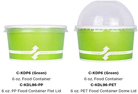Karat [6oz - 1000 ct] Paper Ice Cream Cups for Hot/ Cold Food - Ideal for Ice Cream, Gelato, Yogurt and Snacks - Green - Image 5