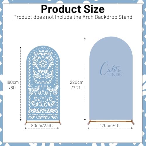 Blue Cielito Lindo Arch Backdrop Cover, HYMENEX 6ft and 7.2ft Mexican Arch Backdrop Cover for Cielito Lindo Party Decorations Mexican Talavera Wedding Bridal Baby Shower Party Supplies - Image 2