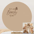 7x7ft We Can Bearly Wait Round Backdrop Cover Brown Cute Bear Circle Background Arch Stand Cover for Newborn Baby Shower Gender Reveal Pregnancy Party Banner Cake Table Decorations by TTQYFNM