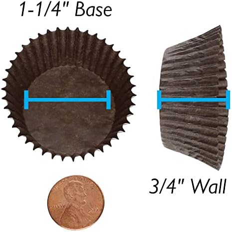 CybrTrayd No.5 Glassine Paper Approximately 5,000 Pieces – 1-1/4” Base, 3/4” Wall Candy Cups, Brown - Image 4