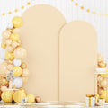 FOTSHARER Beige Wedding Arch Cover 6FT 7.2FT Spandex Fit Arch Covers Stretchy Backdrop Set of 2 Balloon Arch Stand Cover Chiara Arched Backdrop Cover for Baby Shower Birthday Party Decorations by FOTSHARER