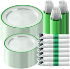 Goodluck 350 Pcs Clear Green Disposable Plastic Dinnerware Sets for 50 by GoodLuck