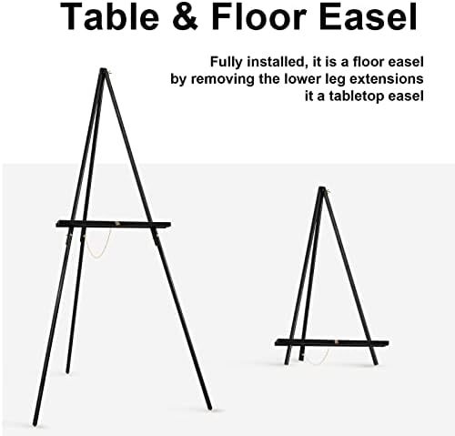 Falling in Art 65" A-Frame Wooden Tripod Easel Stand (Black) - Image 5
