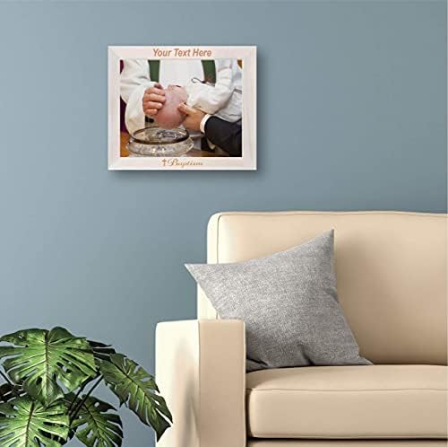 PersonalizationStreet - Religion Occasions: Baptism Personalized 8" x 10" Horizontal Whitewash Wood Photo Frame with Free Custom Engraving, Shipping and Photo Print of Your Special Photograph - Image 6