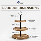 Perco Cupcake Stand, 3 Tier Wooden Tiered Display Stand for 20 Cupcakes – Wood Dessert Table Display Set, Tiered Serving Tray for Weddings, Birthdays, Baby Showers & Events - Image 2