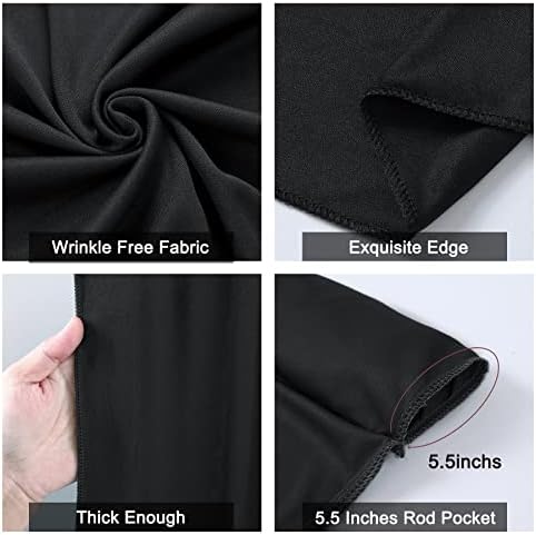 30x10ft Black Backdrop Curtain for Wedding Parties Wrinkle Free Fabric Black Drapes Backdrop Decoration for Baby Shower Birthday Photography Decoration 6 Panels, 5ft x 10ft - Image 4