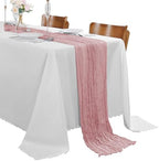 30 Pack Dusty Pink Cheesecloth Table Runner 9FT Rustic Sheer Table Runners 17x108 Inch Gauze Boho Runner for Wedding Bridal Baby Shower Birthday Party Table Decorations by Cupuamon