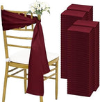fani 120 PCS Satin Chair Sashes, 7x78 Inch, Burgundy by fani