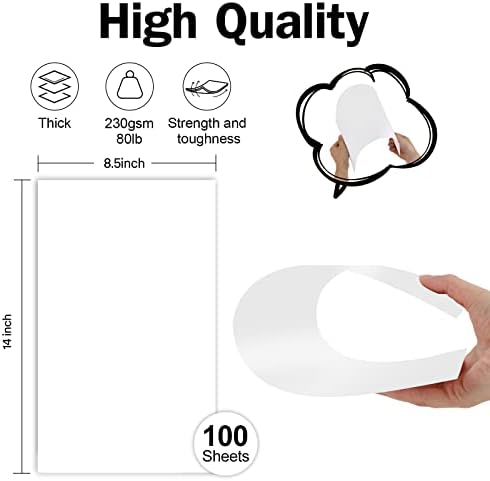 White Blank Cover Stock 8.5x14 Thick Paper 100 Sheets - Image 2