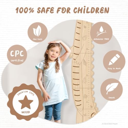 Personalized Name Kids Height Wall Chart, Wood Height Chart Decor - Image 3