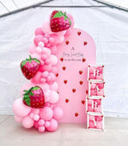 A Berry Sweet Baby is On The Way Arch Backdrop Cover Pink Strawberry Birthday Party Decorations Arch Stand Covers Baby Shower Fiesta Parties(3x6ft Cover,3888) - Image 3