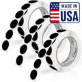 Perco Black Perforated Round Circle Dot Sticker 1-Inch Labels — 3 Rolls, 3,000 Stickers - Bold High Contrast for Pricing, Writing & Bin Labels, Strong Adhesive - Made in USA by Perco