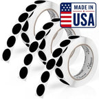 Perco Black Perforated Round Circle Dot Sticker 1-Inch Labels — 3 Rolls, 3,000 Stickers - Bold High Contrast for Pricing, Writing & Bin Labels, Strong Adhesive - Made in USA by Perco