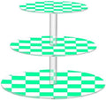 J JOYSAY Chess Checkerboard White Light Green Print Acrylic Cupcake Stand 3 Tier Dessert Table Display Set Clear Cake Stands for Party Baby Shower Wedding Decorations Easy Assembly Donut Tower by J+JOYSAY