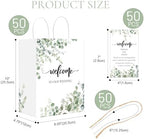 QIELSER 50 pcs Welcome Bags for Wedding Guests Bulk with Tags Welcome to Our Wedding Gift Bags with Handles for Birthday Party Baby Shower Favors Supplies - Image 2