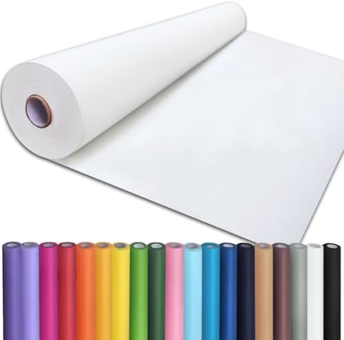 PerkHomy 24" x 2,400" (200') White Kraft Paper Roll for Craft Bulletin Board Paper Art Table Covering Crafting Gift Wrapping Bouquet Packing Parcel 80GSM 55LB (White, 24" x 200') by PerkHomy