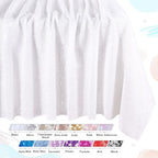 QueenDream White Wedding Tablecloth 90x90 Inch Sequin Fabric Table Cloths Rectangle Sparkle Anniversary Banquet Halls Christmas Decorations - Image 6