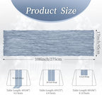 20 Pack Dusty Blue 17 x 108 Inch Cheesecloth Table Runner - Boho Gauze Sheer Fabric for Wedding Baby Shower Party Home Decor - Image 2