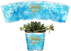 PRODUCT80 Succulent Pot Wraps for Wedding Favors, Baby Shower or Bridal | Fits 2 Inch Square Pots Peel & Stick Vinyl Does Not Include Mini Live Plant (50 Wraps, Snowflakes Thank You) by PRODUCT80