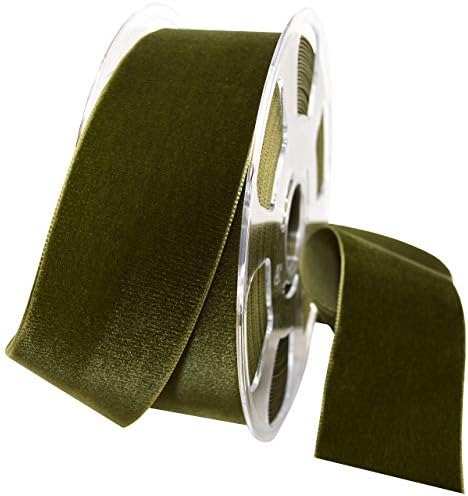 Morex Ribbon 012 Nylvalour Swiss Velvet Ribbon, Deep Sage by MorexRibbon