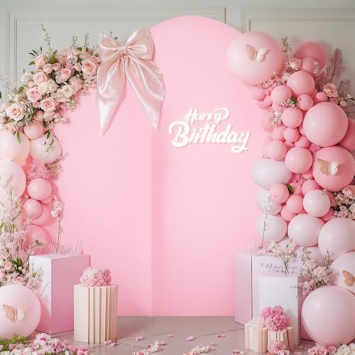 Pink White Arch Backdrop Cover Set of 2 Arch Covers 7.2 and 6ft Wedding Arch Cover Stretchy Backdrop Bridal Baby Shower Birthday Party Arches Stand Covers Spandex - Image 6