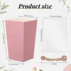 Baderke 201 Pcs Popcorn Boxes and Clear Treat Bag Set Bulk Wedding Popcorn Containers 6.7' Open Top Paper Popcorns Bag with Treat Candy Bags & Packing String for Party Movie (Gradient Pink) - Image 2