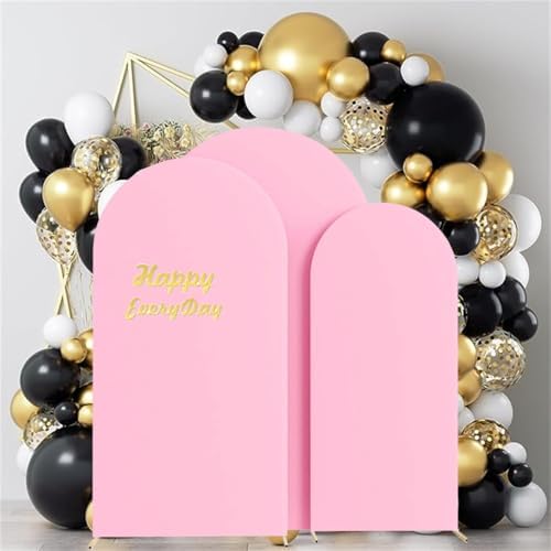 HAINARverS Set of 3 Stretchy Arch Backdrop Covers, Pink, 6/6.6/7.2FT - Image 2