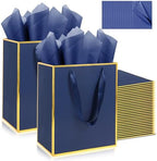 Addblu 50 Pack Bulk Luxury Gift Bags with Handles & 50 Tissue Papers by Unknown