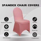 YOUR CHAIR COVERS - 6 Pack Coral Stretch Spandex Banquet Chair Covers - Wedding Slip Premium Quality Cover - Image 4