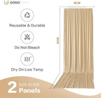 10x14ft Beige Backdrop Curtains for Wedding Party, 2 Panels 14 ft Long Back Drop Cloth, Wrinkle-Free Polyester Drapes for Birthday, Baby Shower, Stage Photography Background - Image 6