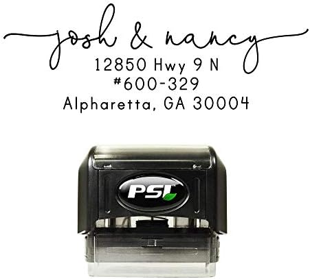Address Stamp, Custom Self Inking Pre-Inked Personalized Return Address Stamper with Your Name and Address for Wedding Envelopes, PSI by PrettySweetParty by PrettySweetParty