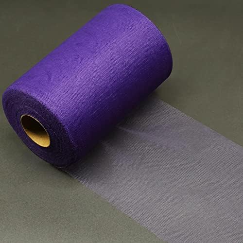Tulle Fabric Rolls, 3 Pcs, 6 Inch by 100 Yards (300 feet) Fabric Spool Tulle Ribbon (Purple, Orange, Emerald Green) - Image 5