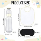 Leinuosen 24 Pcs Baby Shower Blindfold Feeding Game Set Include 6 Plastic Chug Bottles 6 Bib and 12 Eye Mask Blindfold Baby Feeding Bottle Chug Game for Adult Gender Reveal Party Supplies(Milky White) - Image 2