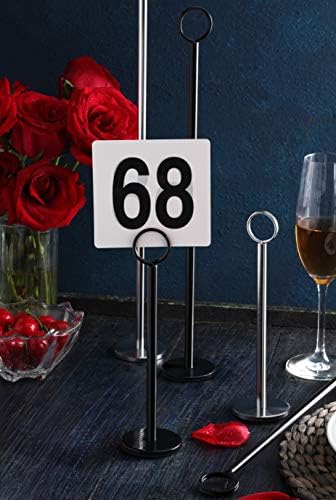 New Star Foodservice Ring-Clip Table Number Holder / Place Card Stand, 12 Inch, Black Finish, Set of 12 - Image 6