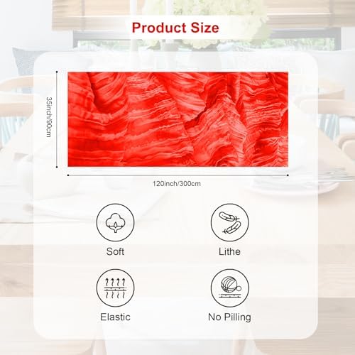 6 Pack Red Cheesecloth Table Runner 35x120 Inch 10Ft Rustic Gauze Cheese Cloth Table Runner Sheer Cheesecloth Table Runners for Wedding Party Bridal Shower Decoration - Image 4