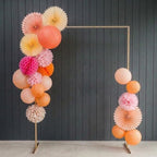 PapaKit Premium Large Party Decoration Set - Paper Lantern, Paper Fan, Tissue Pom Pom, Honeycomb (Bright Orange Bloom, 24 Piece Set) Birthday Party Baby Shower Wedding Event Décor by PapaKitCreativeDecoration
