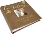 Personalized Wedding Photo Album, Custom Engraved Picture Album, Holds 200 4" x 6" Photos, Leatherette and Laser Engraved Scrapbook, Our Wedding, Brown by GiftsForYouNow