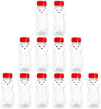 12 Pack - 8 Ounce Plastic Honey Bears w/Red Lids by CLEARVIEWCONTAINERS