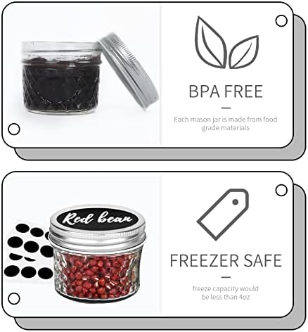 VERONES 40 PACK Mason Jars, 4 OZ Jelly Jars With One Piece Regular Lids - Image 4